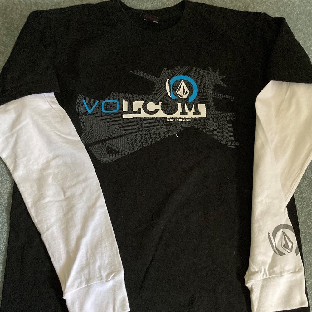 Volcom Black Long Sleeve Double Layer T-Shirt